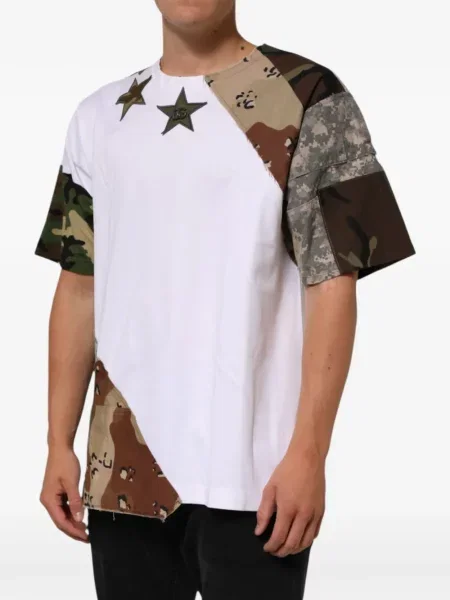 Tricou Dolce & Gabbana cu model camuflaj alb