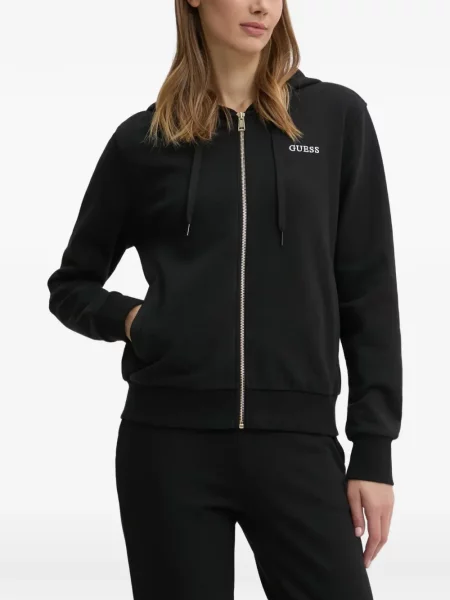 Hanorac cu glugă Guess cu broderie negru