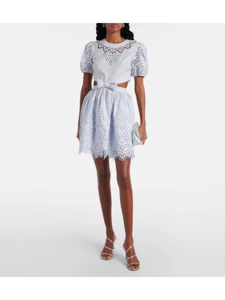 Rochie Self-portrait cu broderie albastru
