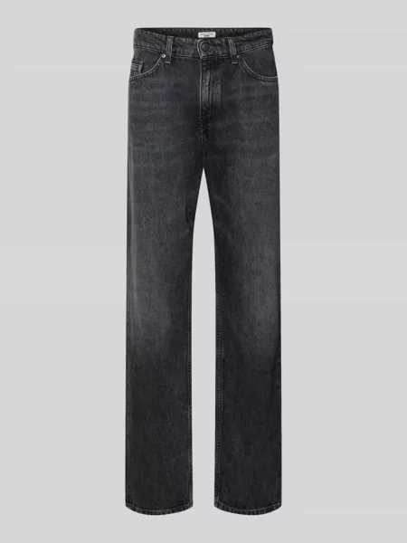 Jeansy o kroju straight fit z czystej bawełny model ‘SVERRE’ Marc O'polo Denim czarne