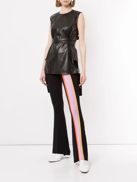 Pantaloni Ellery cu dungi evazate negru