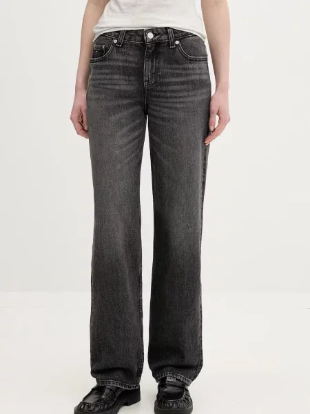 Tommy Jeans blugi drepți pentru femei gri