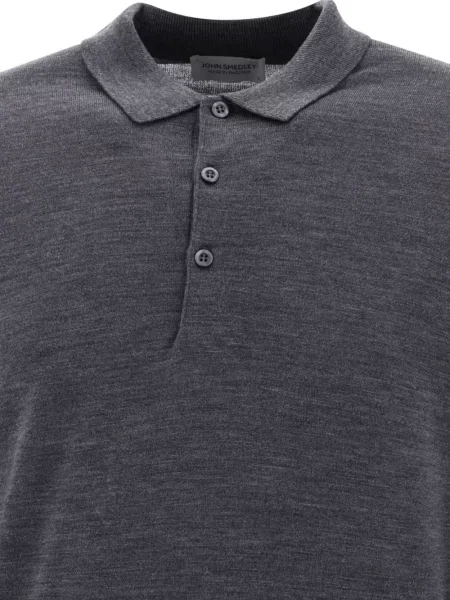 Μάλλινο polo John Smedley γκρι