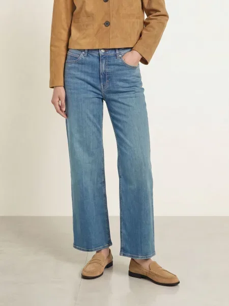 Opus Pants Široké Džíny Meni Star dark blue modré
