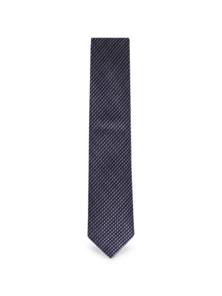 Cravată Brioni cu imprimeu geometric albastru