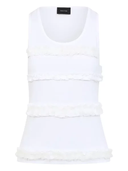 Top Simone Rocha cu volane alb