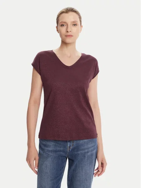 ONLY T-Shirt Silvery bordowy