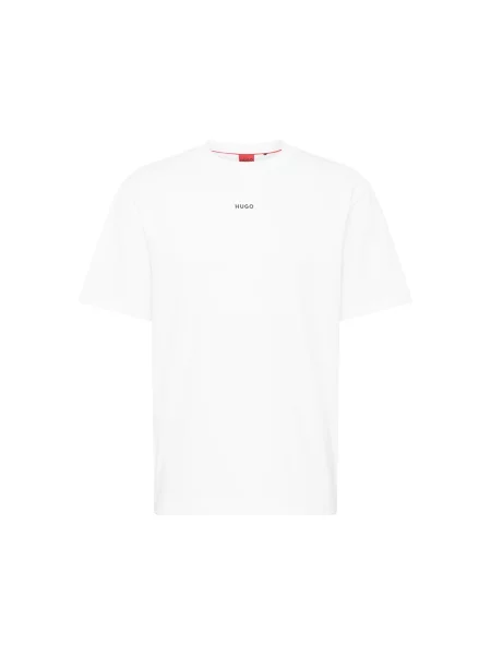 HUGO Tricou Dapolino negru / murdar alb