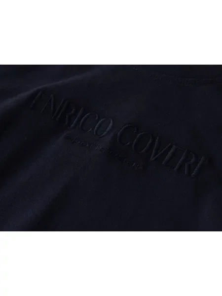 Kožená bunda Enrico Coveri modrá
