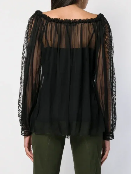 Bluză Alberta Ferretti transparente negru