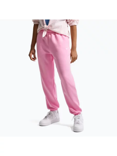 Gyerek nadrág Nike Sportswear Studio Fleece pink rise/white. Méret: fehér