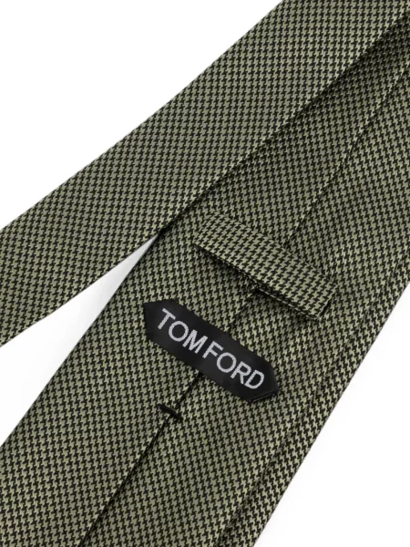 Cravată Tom Ford cu model pepito verde