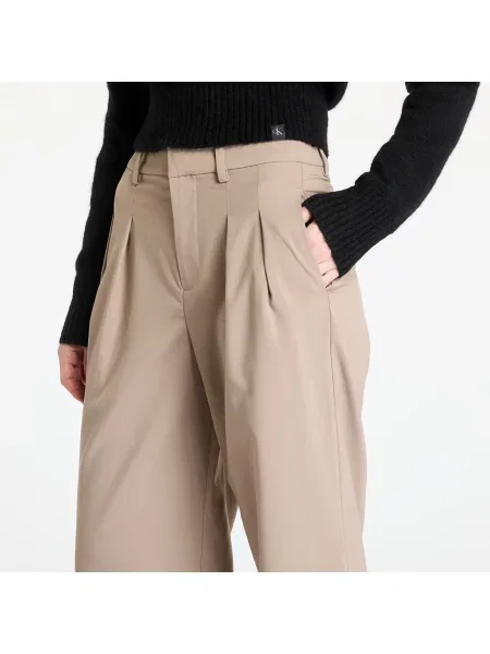 Панталони Calvin Klein Jeans Tailored Wide Leg Pants Gray 25 бежово