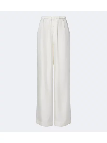 Pantaloni Róhe de mătase alb