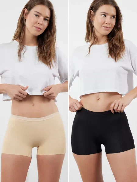 Trendyol Chiloți lungi bej negru