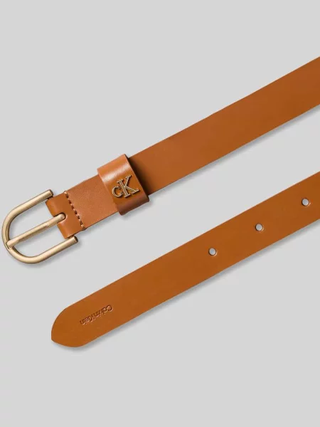 Pasek z naturalnej skóry z detalem z logo Ck Calvin Klein