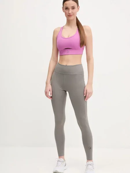 Adidas by Stella McCartney legginsy treningowe TruePurpose Optime gładkie szary