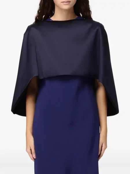 Geacă Alberta Ferretti din satin albastru