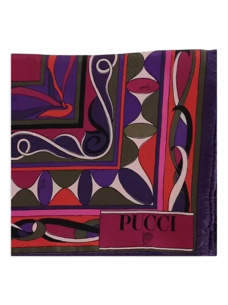 Fular Pucci cu imagine cu imprimeu geometric violet