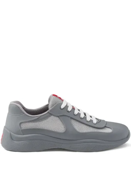 Sneakerși Prada cu șireturi din dantelă gri