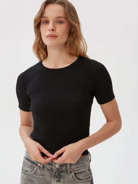 Футболки і поло Estro віскоза/нейлон чорний