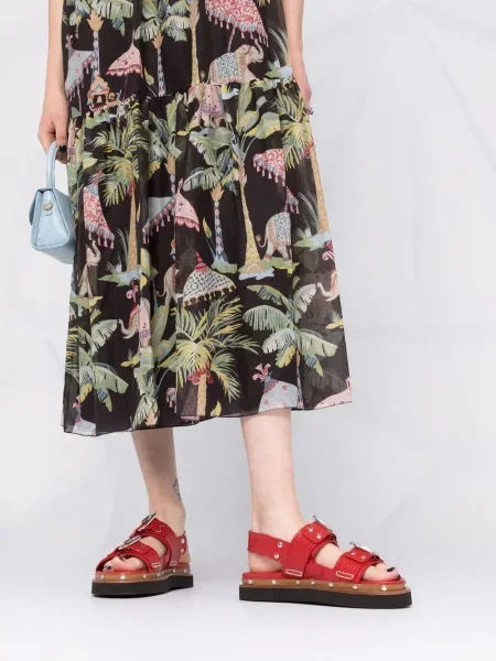 Костюм рокля Red Valentino с принт черно
