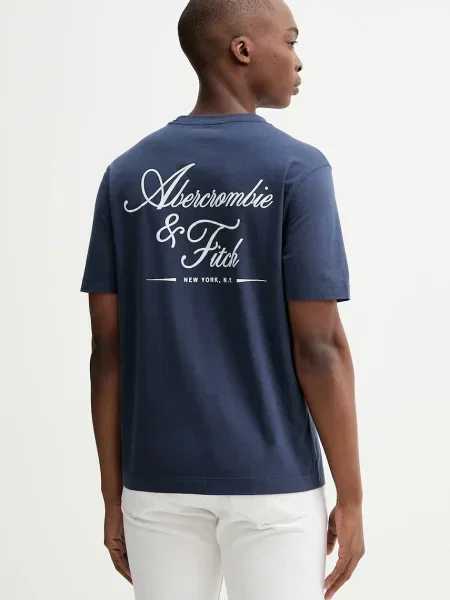 Тениска Abercrombie & Fitch с принт синьо