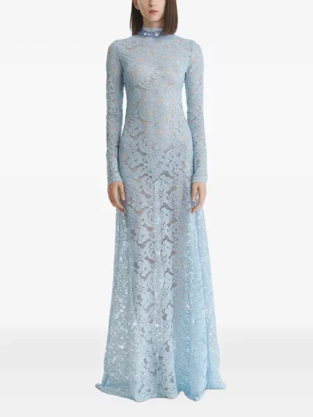 Lung rochie maxi 2310 Studio din dantelă albastru