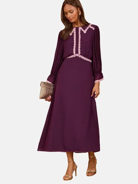 Love & roses Rochie tip bluză roșu-violet roșu