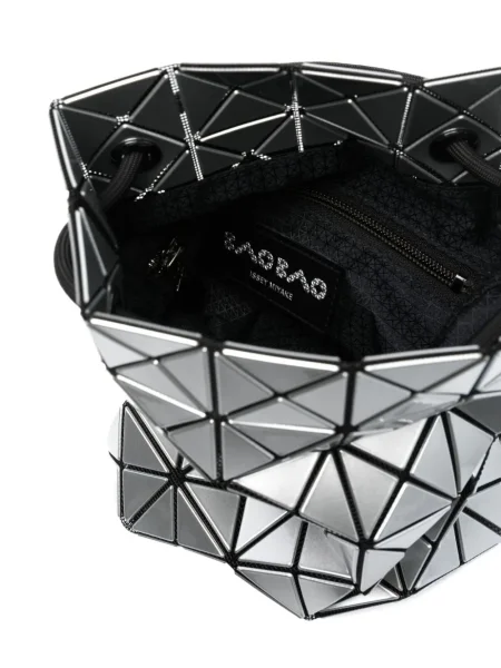 Geantă bucket Bao Bao Issey Miyake cu imprimeu geometric argintiu