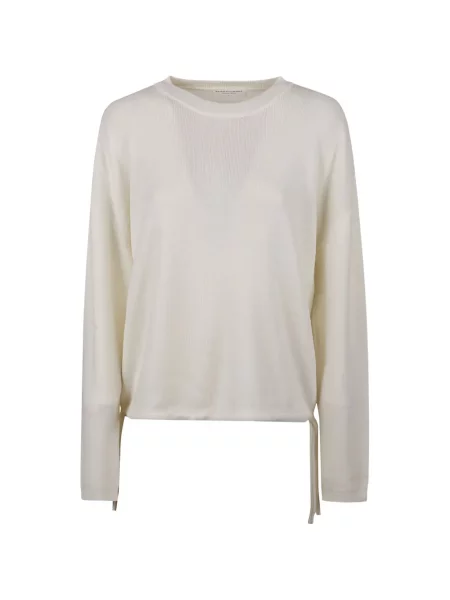 Tricou Majestic Filatures cu decolteu rotund cu cordon alb