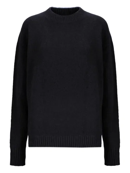 Пуловер Laneus с кръгло деколте черно