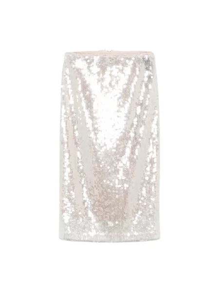 Spódnica midi Federica Tosi z cekinami do kolan biała