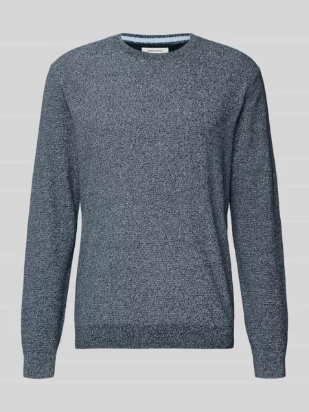 Sweter z dzianiny o kroju regular fit z czystej bawełny Tom Tailor niebieski