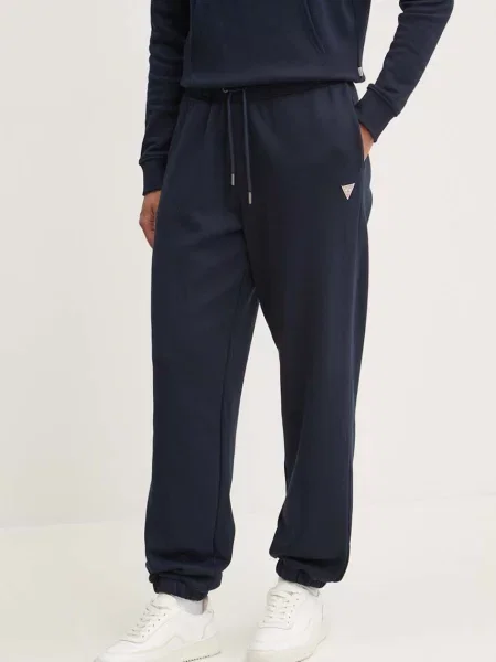 Spodnie dresowe Guess JEANS Triangle Label Jogger Daring Ocean S niebieskie