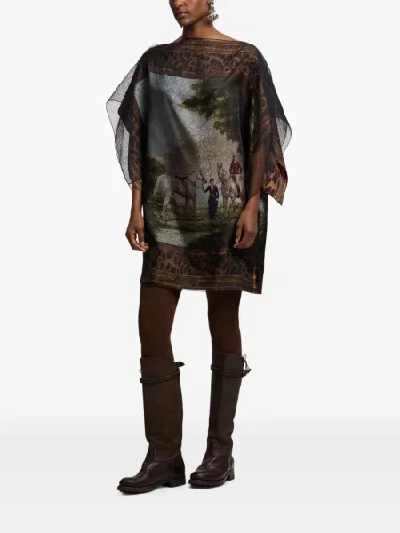 Rochie mini Ralph Lauren Collection cu model leopard maro