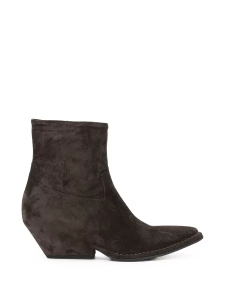 Botine Del Carlo din piele de căprioară maro