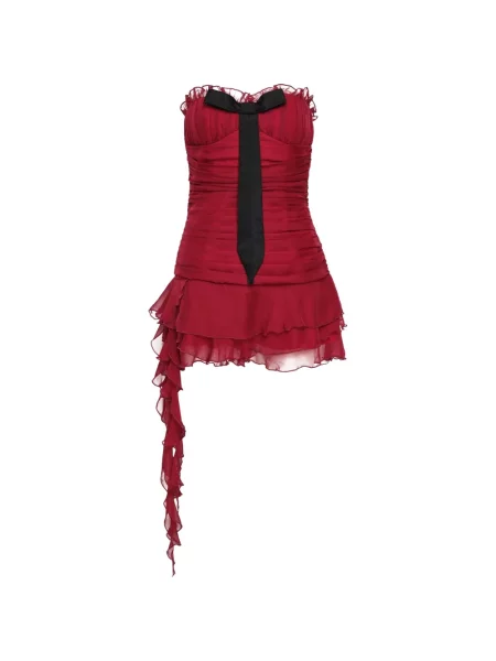 Rochie mini Kenzie Klambie cu volane roșu