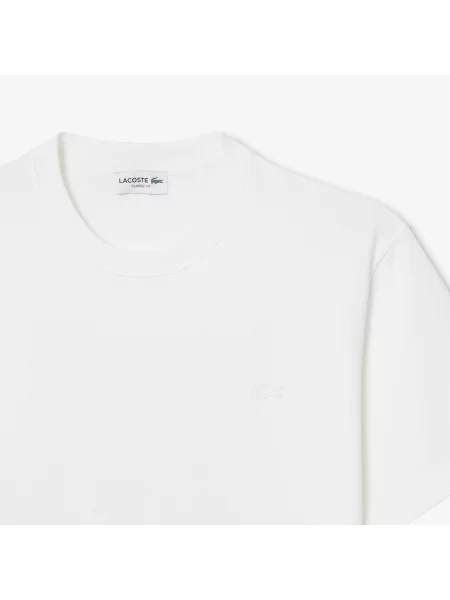 Lacoste T-Shirt Z Nadrukiem Z Dżerseju biały