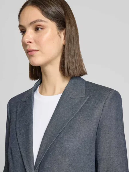 Marynarka o kroju relaxed fit w eleganckiej denimowej optyce Jake*s Collection granatowa