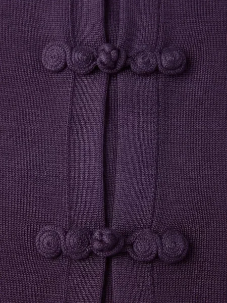 Cardigan Shanghai Tang de mătase violet