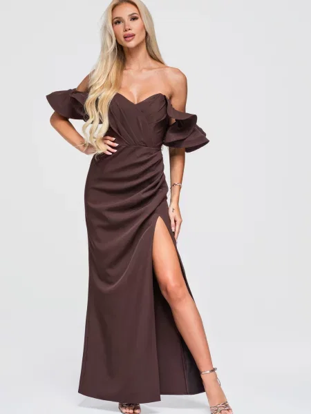 Rochie de seară Edoti maro