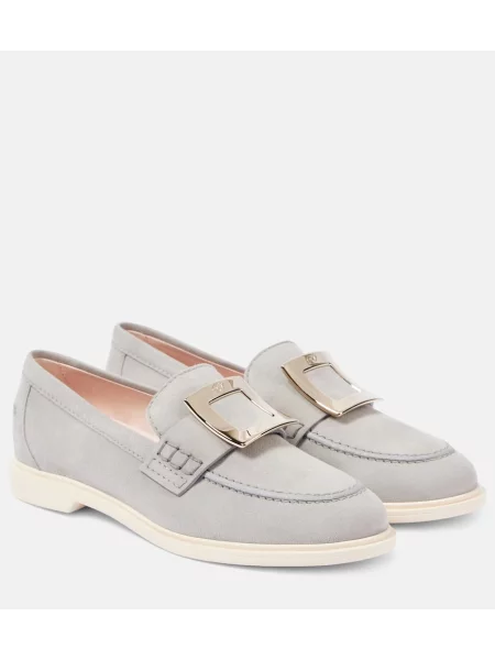 Usnjene loaferke Roger Vivier siva