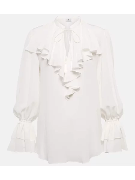 Bluză Etro de mătase alb