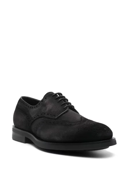 Pantofi Santoni cu șireturi din piele de căprioară gri