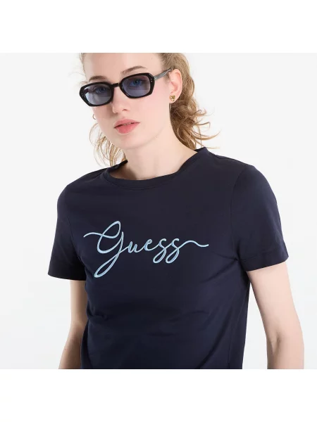 Тениска GUESS Circe Ss Cn T-Shirt Daring Ocean L
