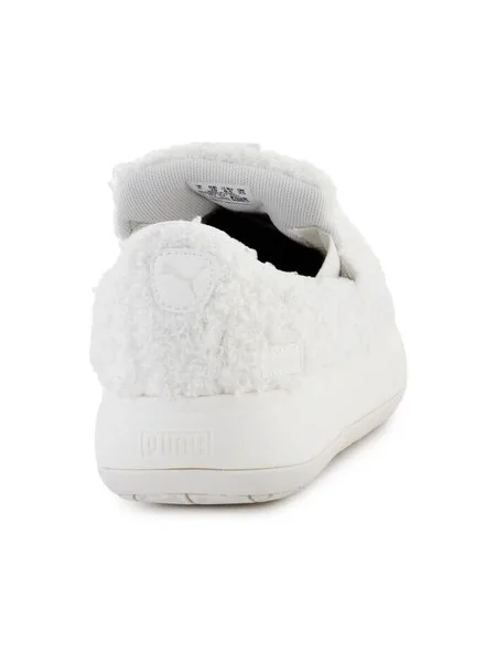Pantofi Puma din piele de căprioară slip-on teddy alb