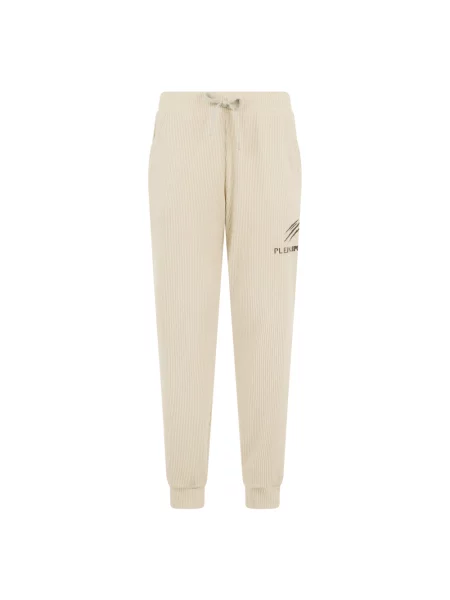 Joggery Plein Sport prążkowane beżowe
