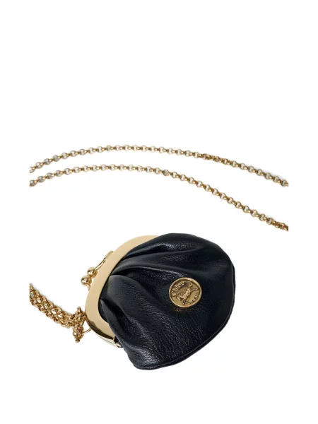 Colier Chloé din piele cu autograf negru