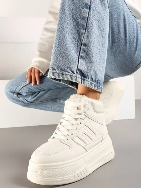 Adidași pe Platformă Căptușiți Gros cu Blană Lealwen bej